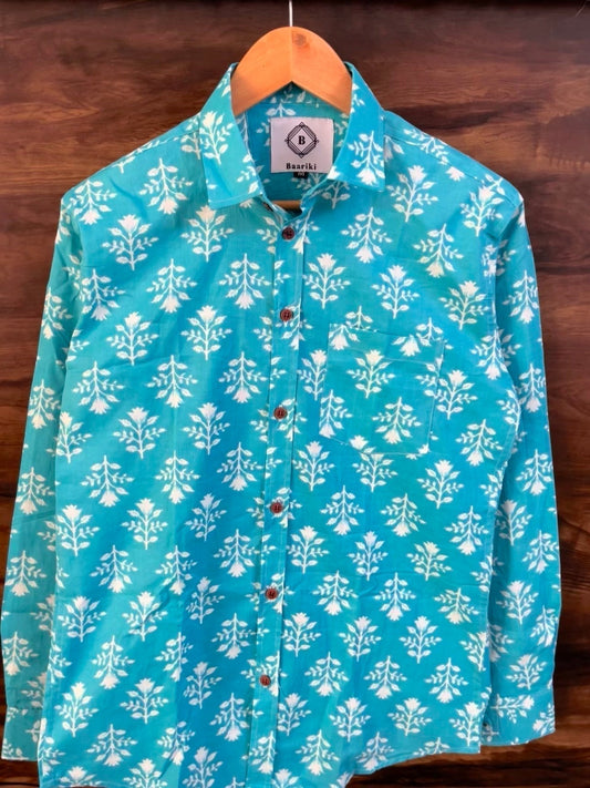 Light Blue Printed Shirt