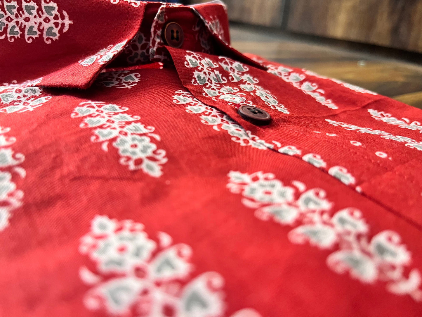 Red flower buti Printed Shirt