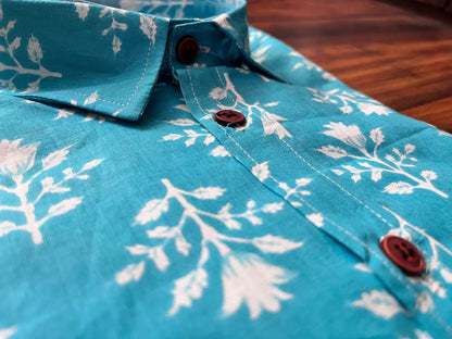 Light Blue Printed Shirt