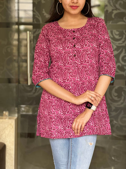 Purple Printed Kurti