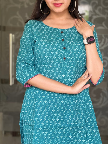 Teal blue Kurti