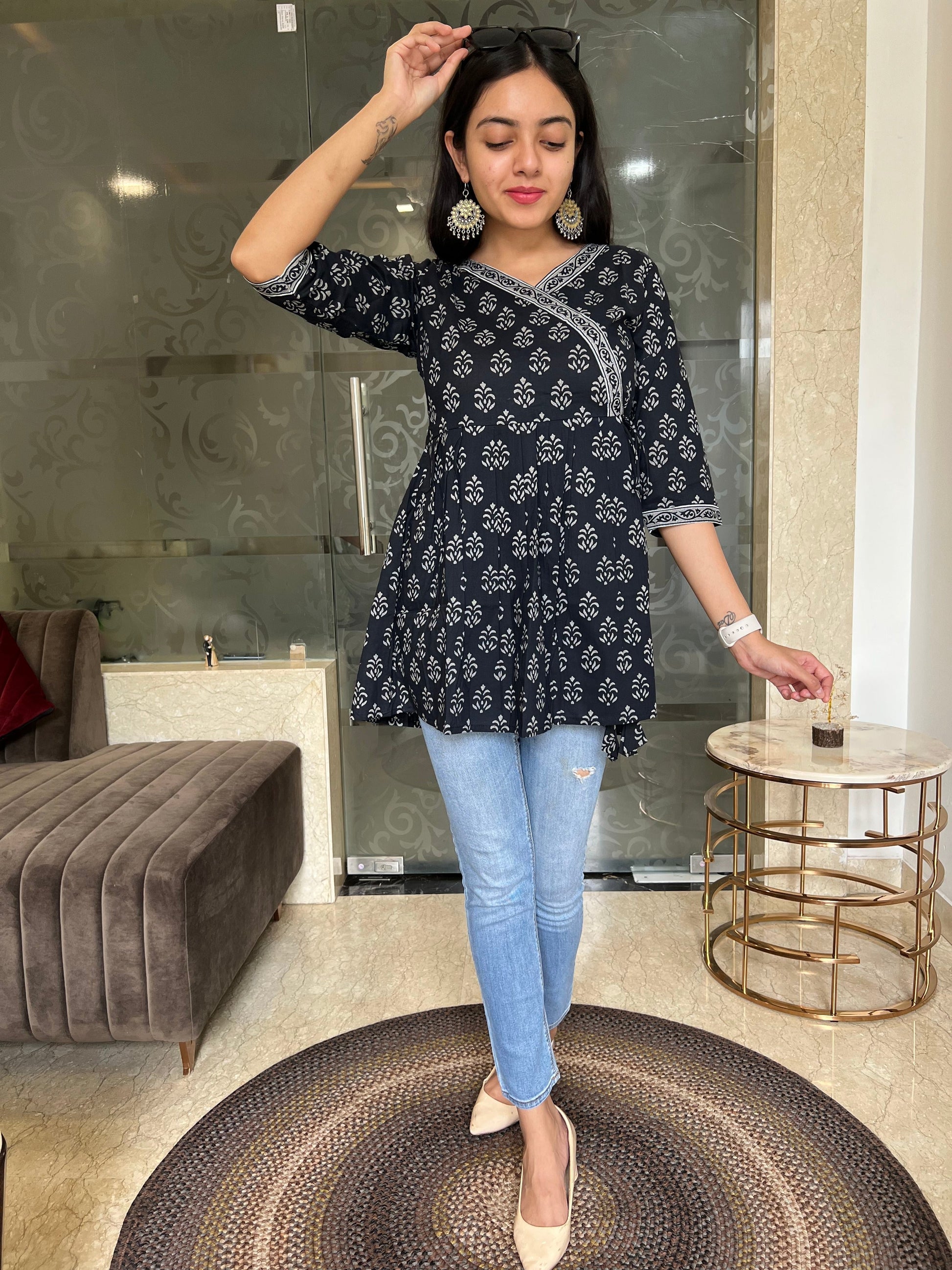 Black Angrakha Top – Baariki Store