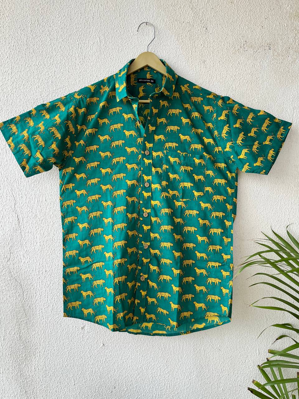 Green Cheetah Printed shirt